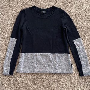 J.Crew woven panel wool/cashmere sweater